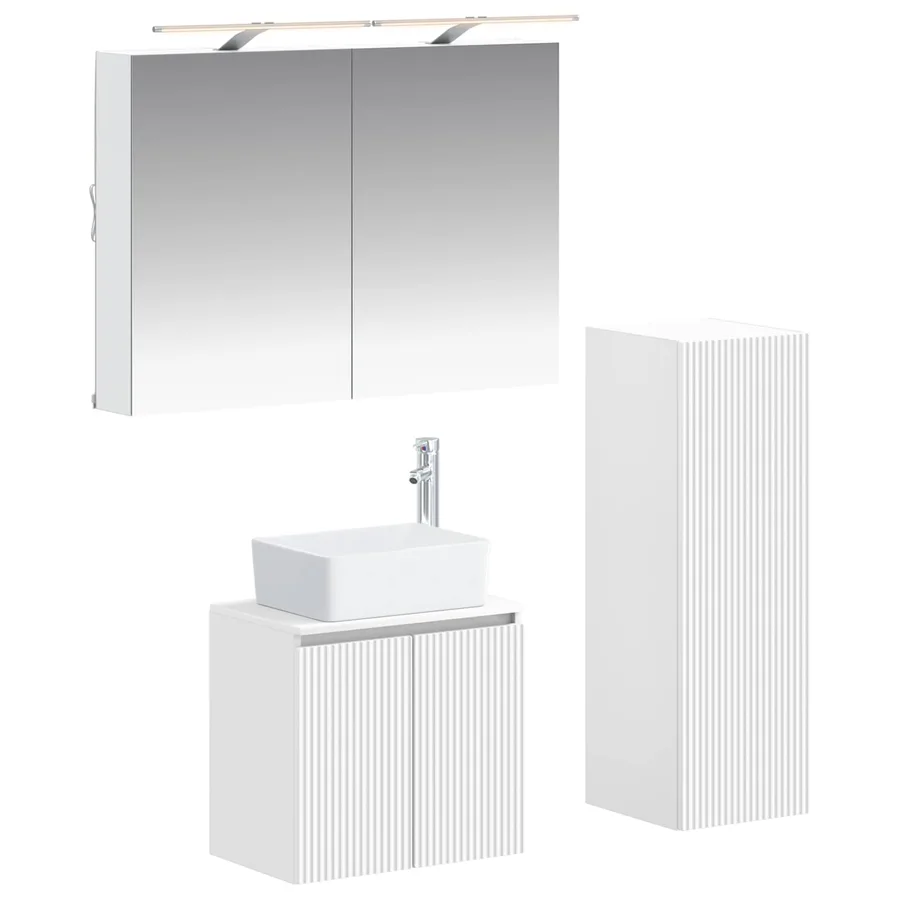 Ensemble de mobilier de salle de bain 4 pcs Blanc - 2