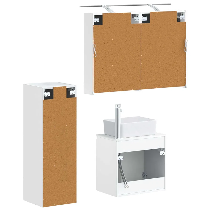 Ensemble de mobilier de salle de bain 4 pcs Blanc - 5
