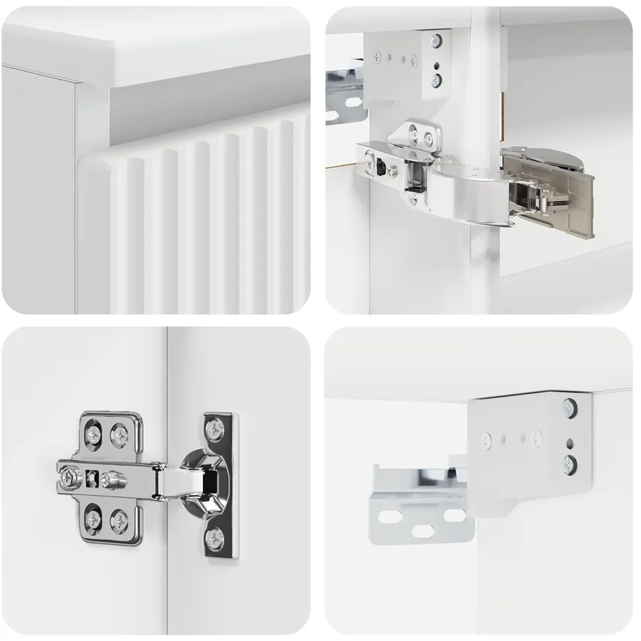 Ensemble de mobilier de salle de bain 4 pcs Blanc - 6