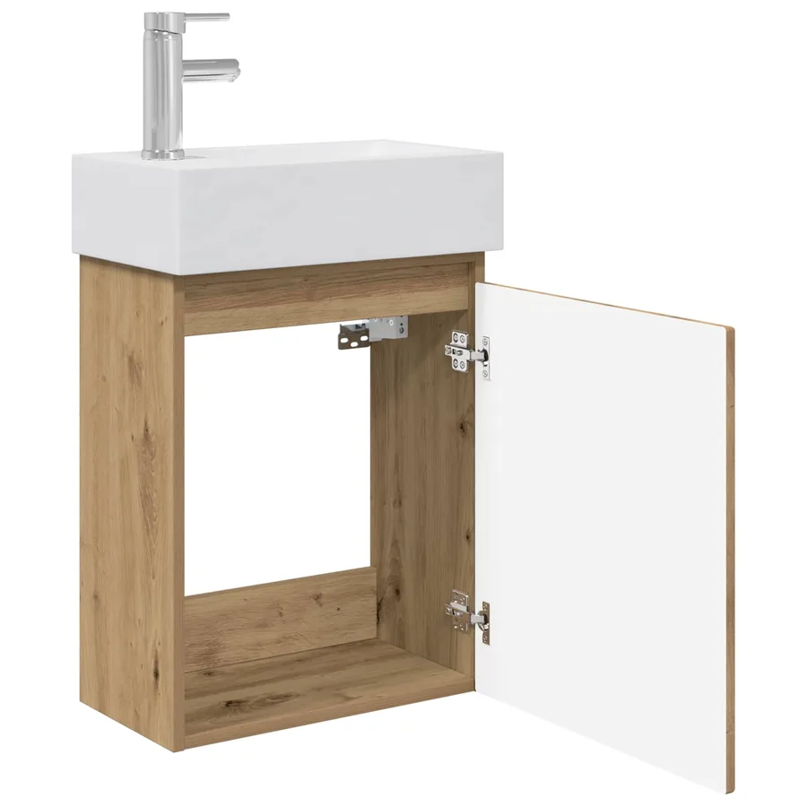 Meuble de salle de bain avec robinet Chêne artisanal - 4