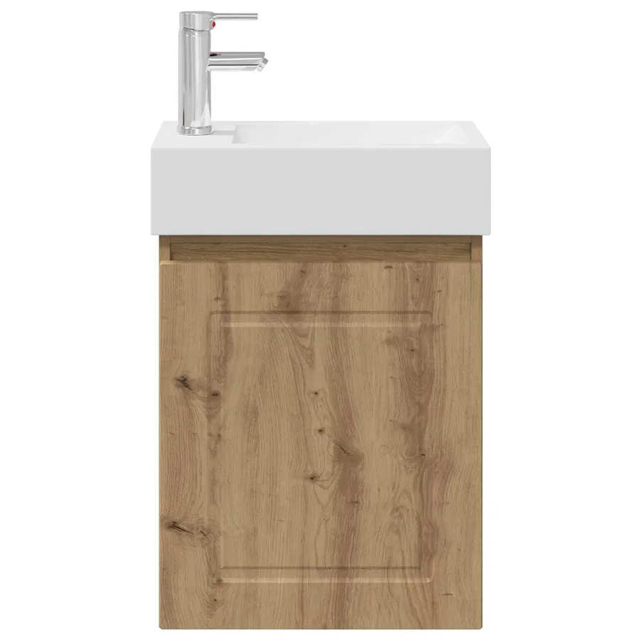 Meuble de salle de bain avec robinet Chêne artisanal - 5