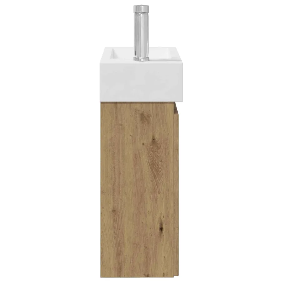 Meuble de salle de bain avec robinet Chêne artisanal - 6