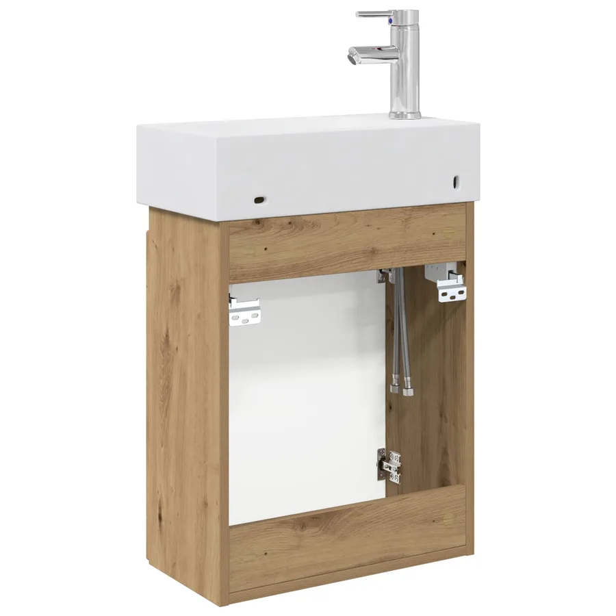 Meuble de salle de bain avec robinet Chêne artisanal - 7