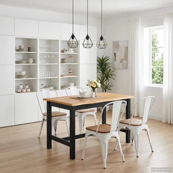 Table haute EKAI Noir 112 x 70 x 91 cm Bois de pin massif