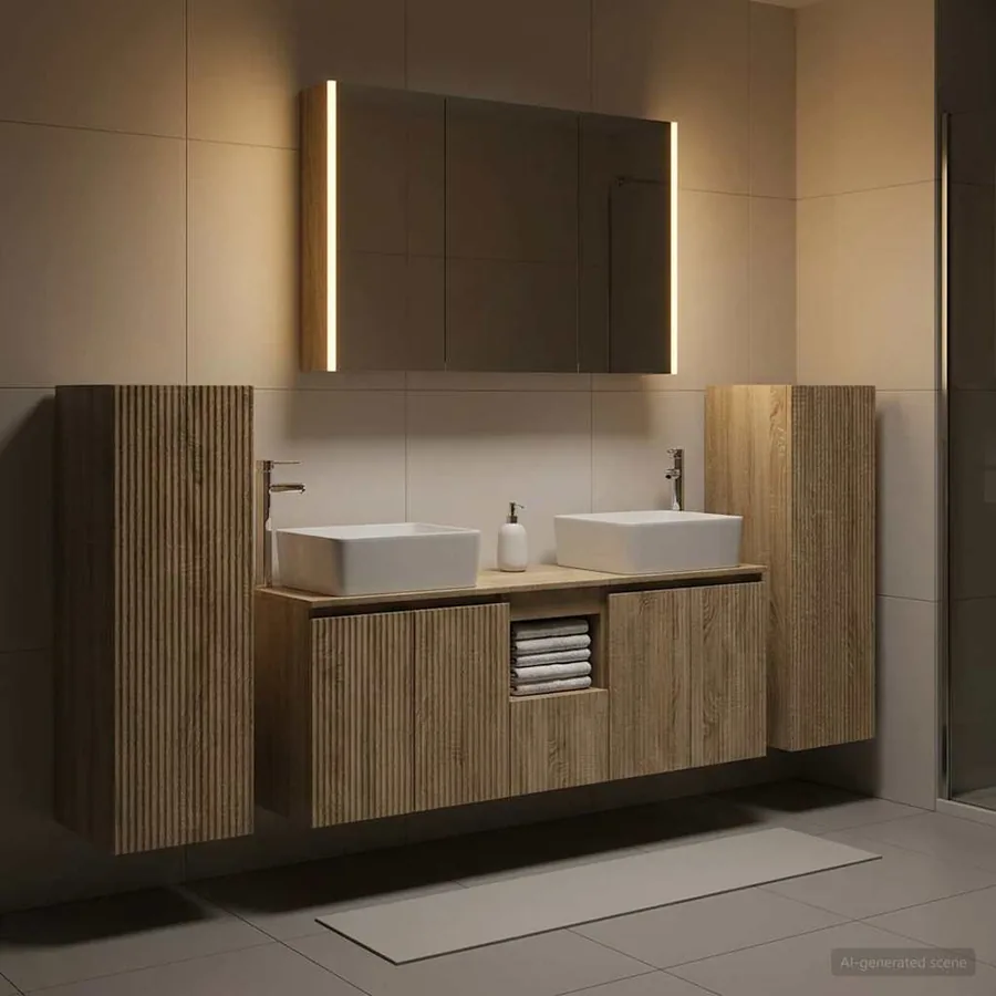 Ensemble de mobilier de salle de bain 6 pcs Chêne Sonoma