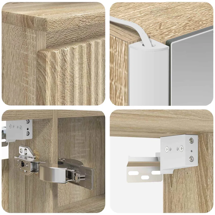 Ensemble de mobilier de salle de bain 6 pcs Chêne Sonoma - 8