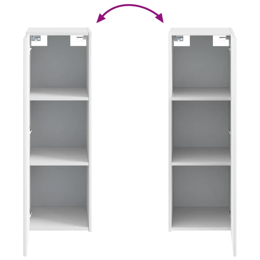Cabinet de Salle de Bain Mural Blanc brillant - 7