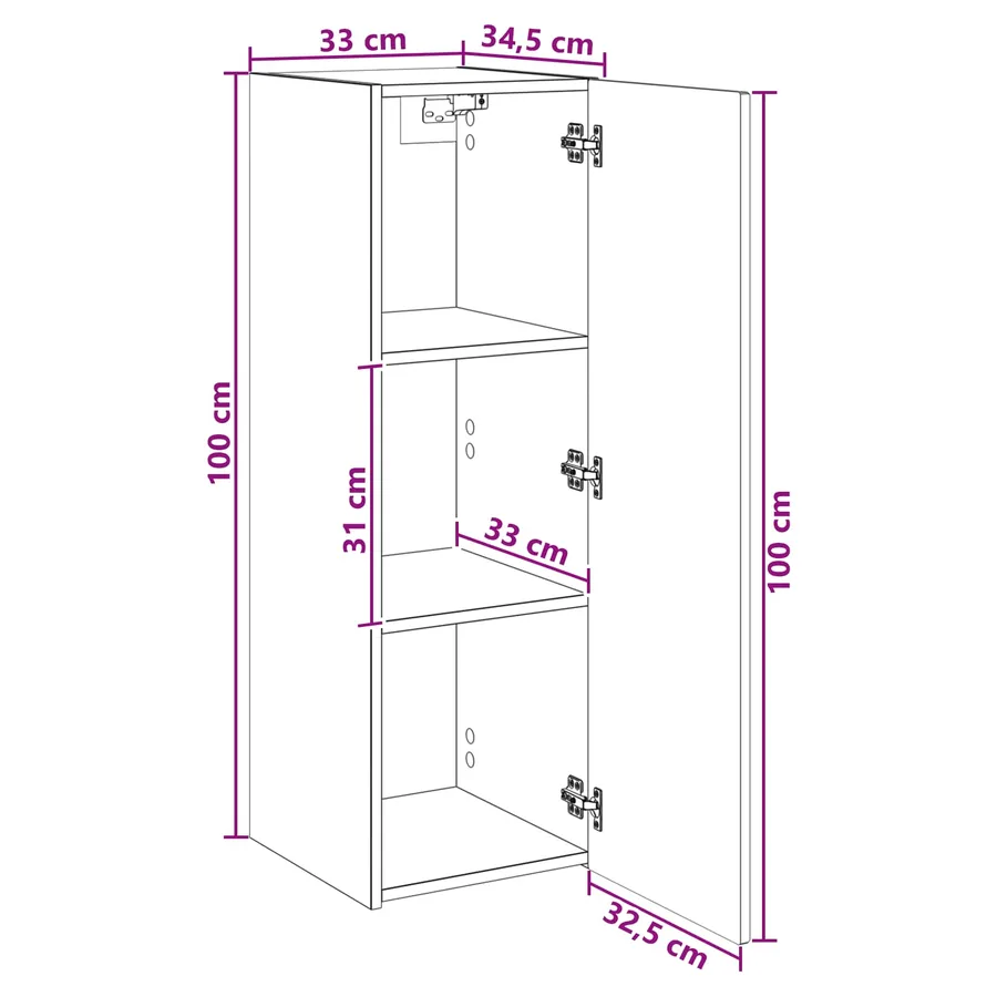 Cabinet de Salle de Bain Mural Blanc brillant - 9
