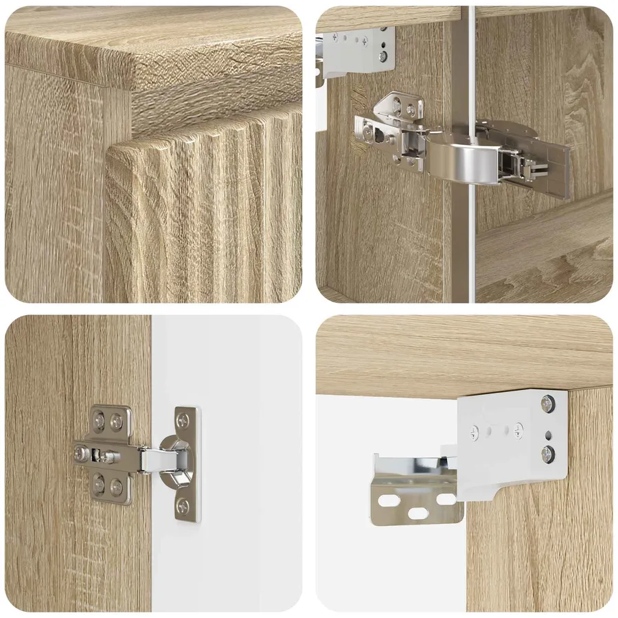 Ensemble de mobilier de salle de bain 4 pcs Chêne Sonoma - 6
