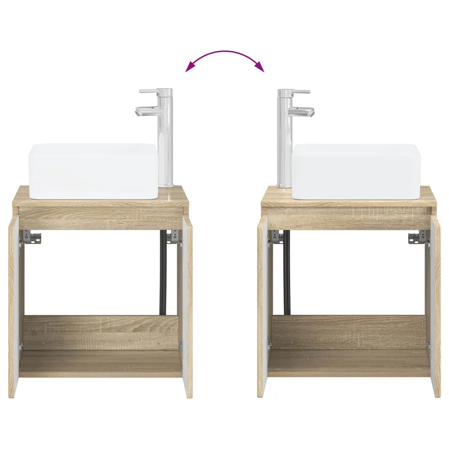Ensemble de mobilier de salle de bain 4 pcs Chêne Sonoma - 9