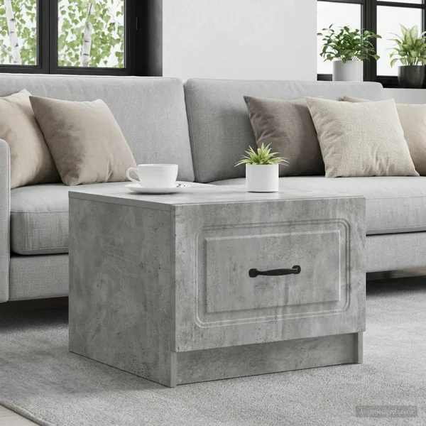 Table basse Gris béton 49 x 50 x 37 cm Bois d'ingénierie