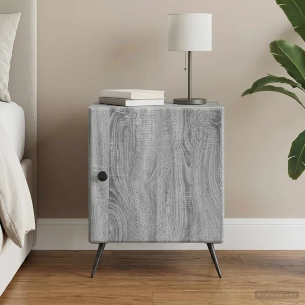 Cabinet de chevet Sonoma gris 43 x 34,5 x 50 cm