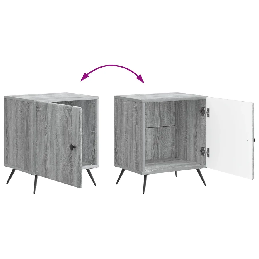 Cabinet de chevet Sonoma gris 43 x 34,5 x 50 cm - 10