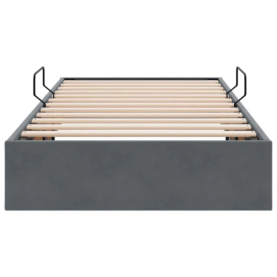Lit de Rangement avec stockage Gris foncé 90 x 190 cm Velours - 7
