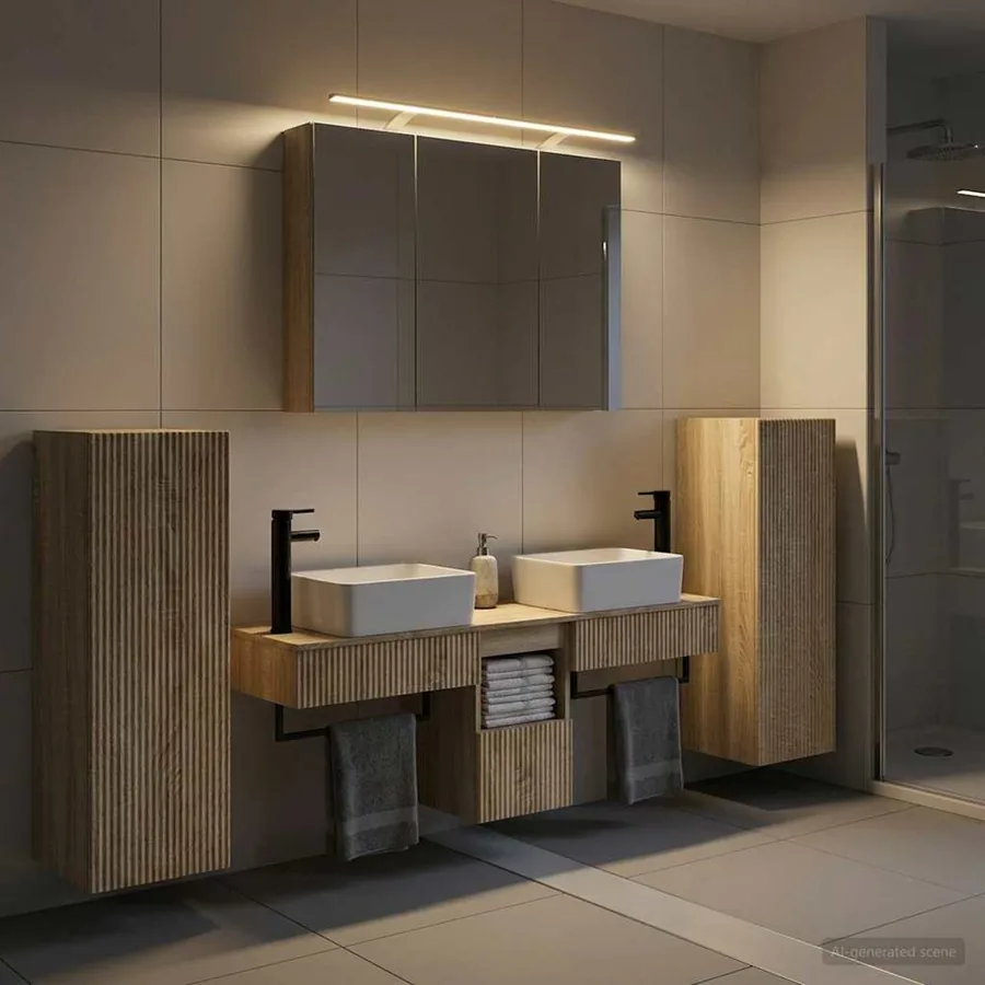 Ensemble de mobilier de salle de bain 6 pcs Chêne Sonoma