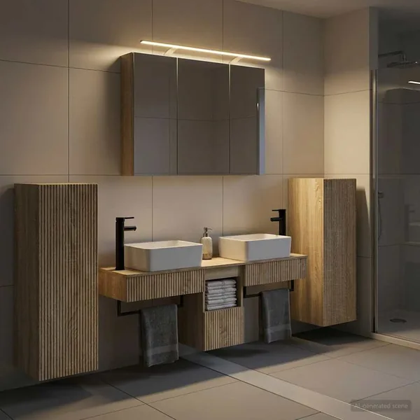 Ensemble de mobilier de salle de bain 6 pcs Chêne Sonoma
