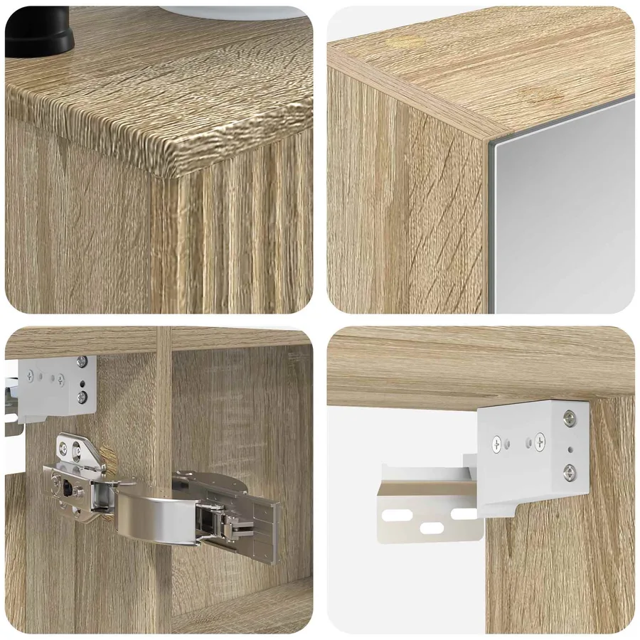 Ensemble de mobilier de salle de bain 6 pcs Chêne Sonoma - 10