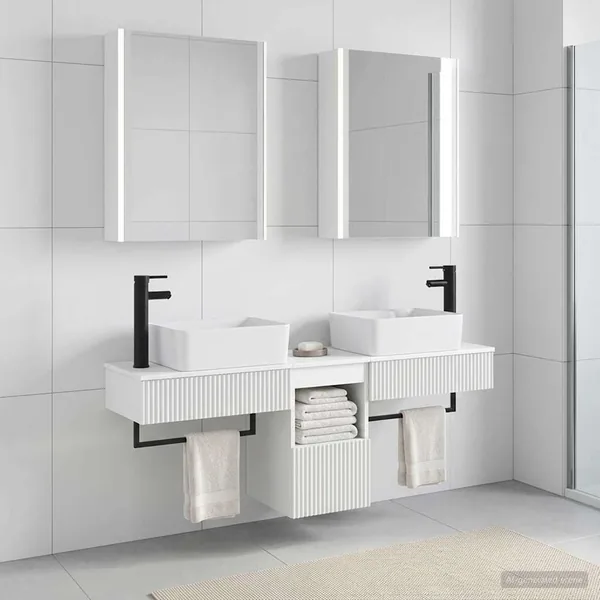 Ensemble d'armoire de salle de bain 5 pcs Blanc