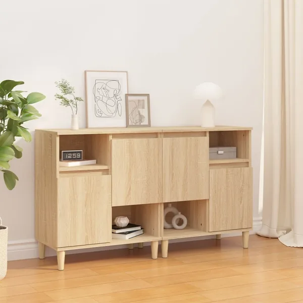Buffets 2 pcs chêne sonoma 60x35x70 cm bois d'ingénierie