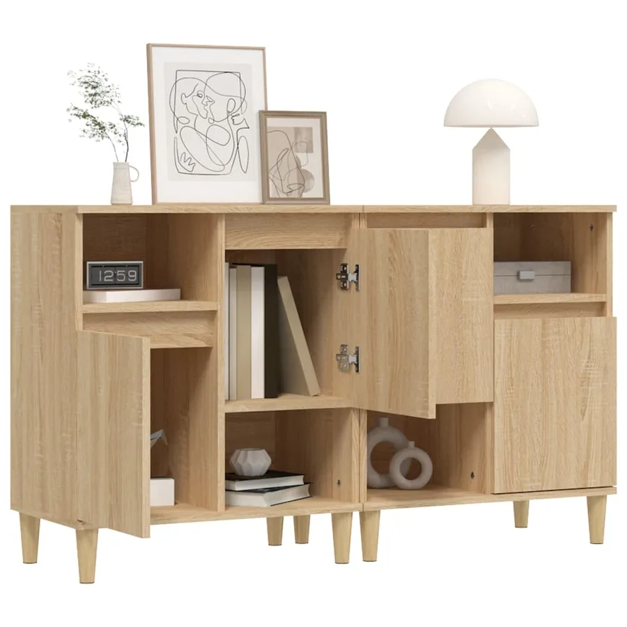 Buffets 2 pcs chêne sonoma 60x35x70 cm bois d'ingénierie - 4