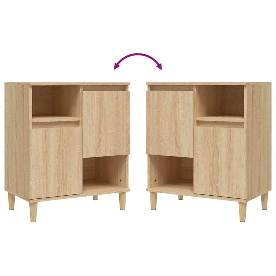 Buffets 2 pcs chêne sonoma 60x35x70 cm bois d'ingénierie - 7