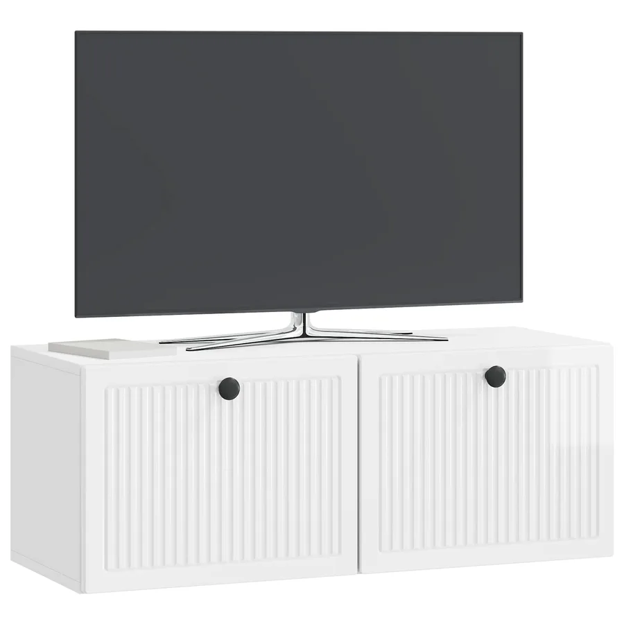 Meuble TV mural Montage mural Blanc brillant 78,5 x 31 x 30 cm - 3