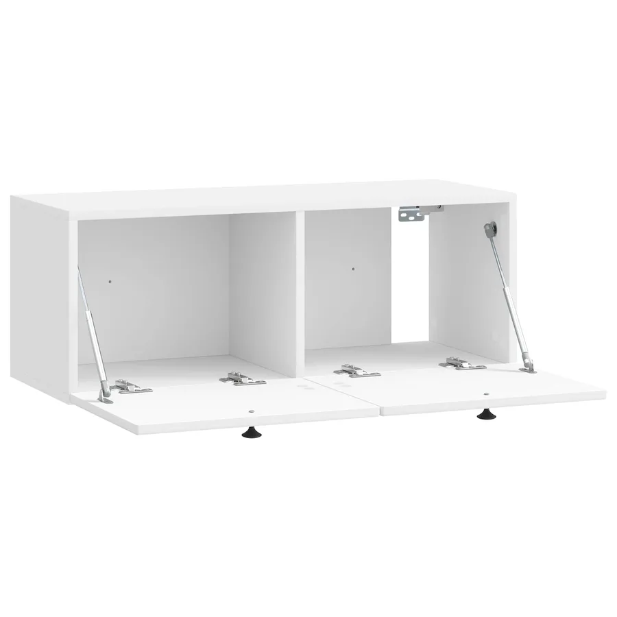 Meuble TV mural Montage mural Blanc brillant 78,5 x 31 x 30 cm - 5