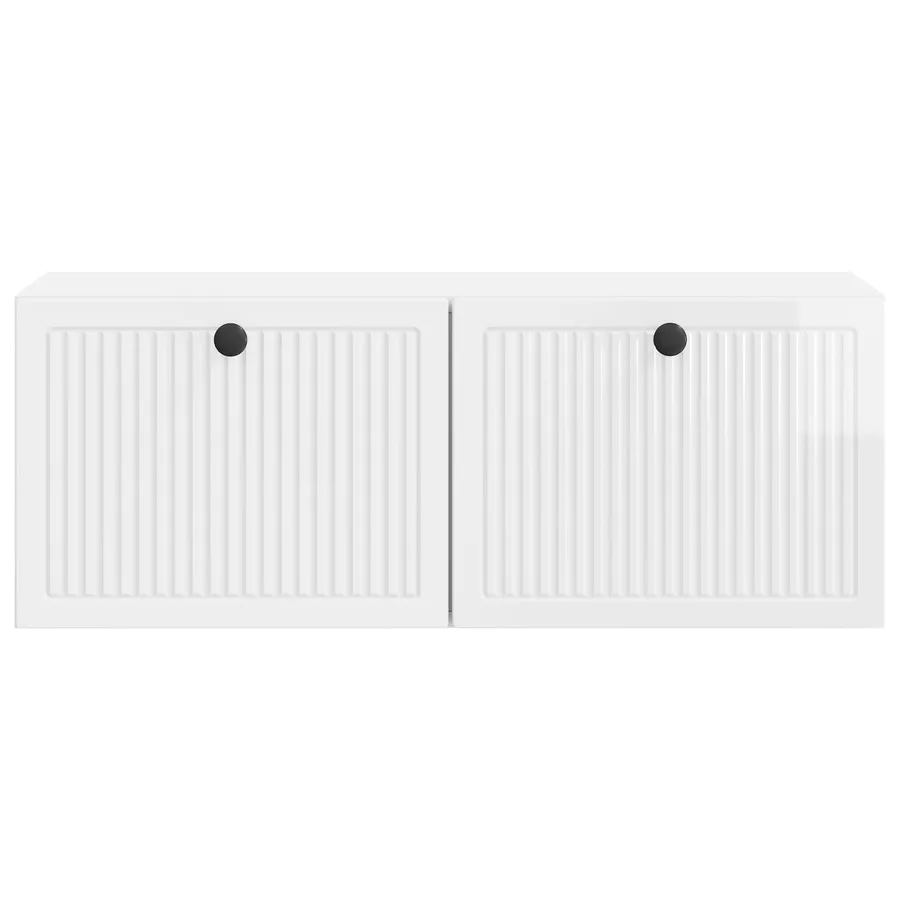 Meuble TV mural Montage mural Blanc brillant 78,5 x 31 x 30 cm - 6