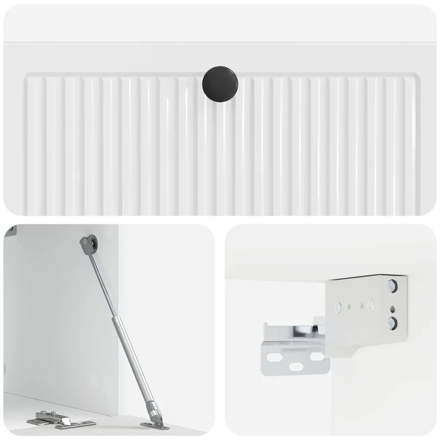 Meuble TV mural Montage mural Blanc brillant 78,5 x 31 x 30 cm - 9