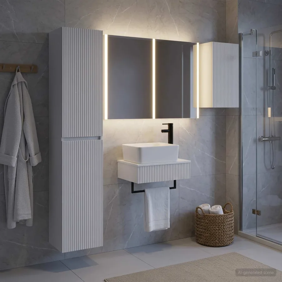 Ensemble de mobilier de salle de bain 5 pcs Blanc