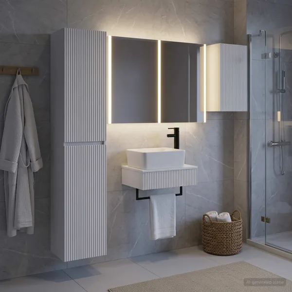 Ensemble de mobilier de salle de bain 5 pcs Blanc