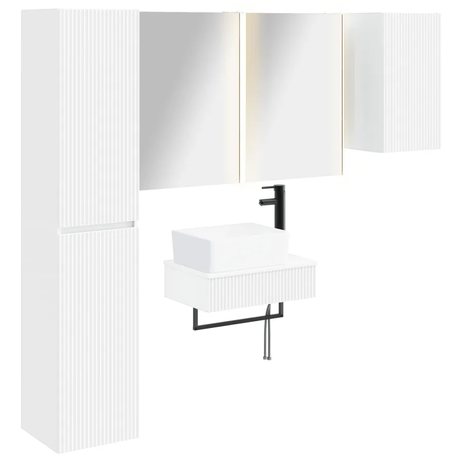 Ensemble de mobilier de salle de bain 5 pcs Blanc - 2