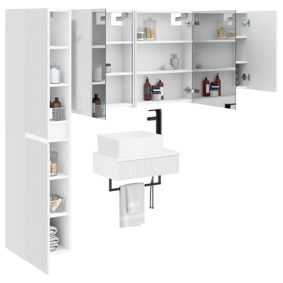 Ensemble de mobilier de salle de bain 5 pcs Blanc - 3