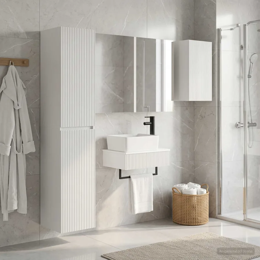 Ensemble de mobilier de salle de bain 5 pcs Blanc - 4