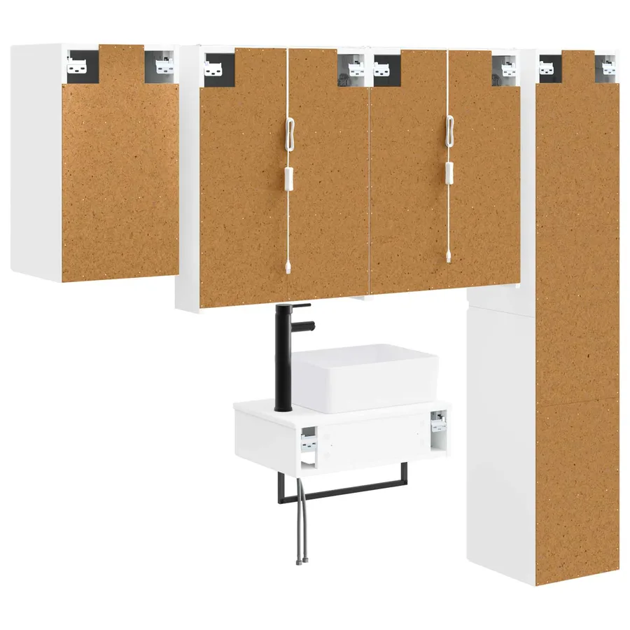 Ensemble de mobilier de salle de bain 5 pcs Blanc - 9