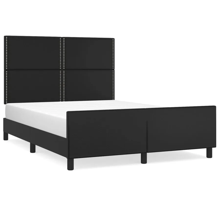 Cadre de lit sans matelas noir 140x200 cm similicuir - 2
