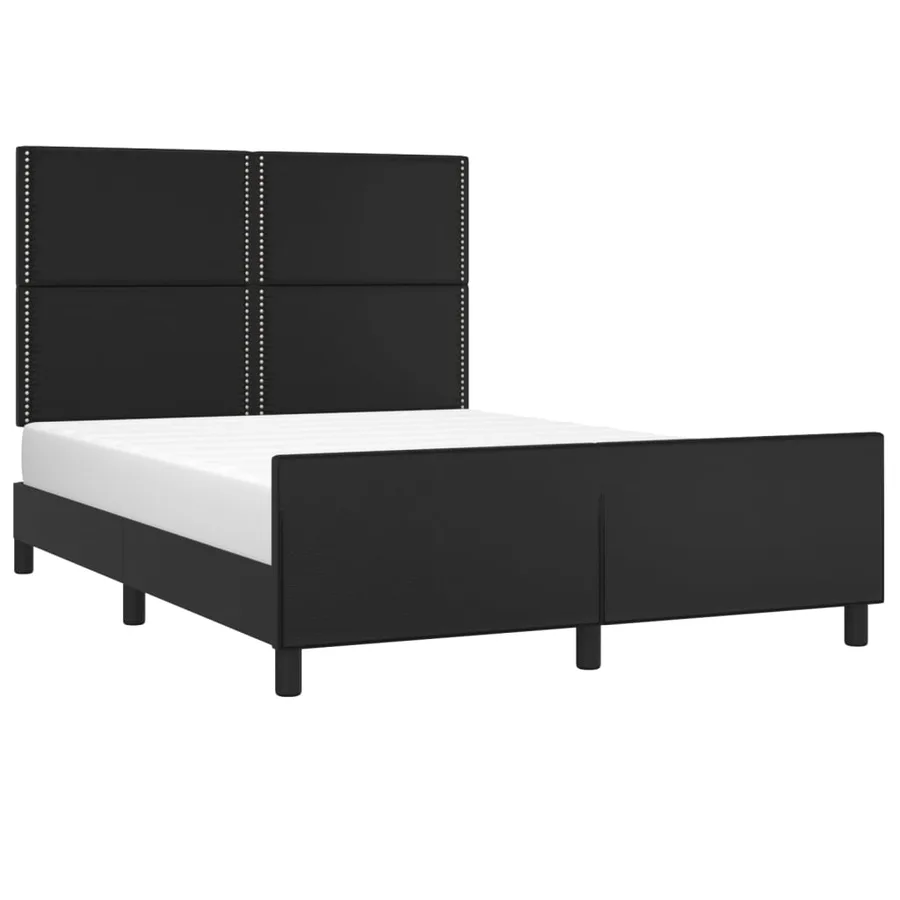 Cadre de lit sans matelas noir 140x200 cm similicuir - 3