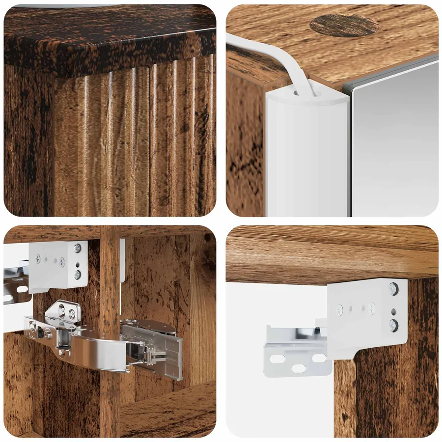 Ensemble de mobilier de salle de bain 6 pcs Bois ancien - 8