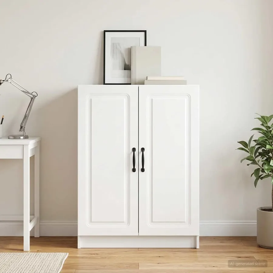 Buffet Blanc brillant 66 x 34,5 x 87 cm Bois d'ingénierie - 4