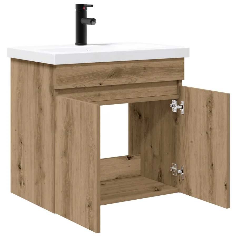 Meuble de salle de bain avec robinet Chêne artisanal - 4