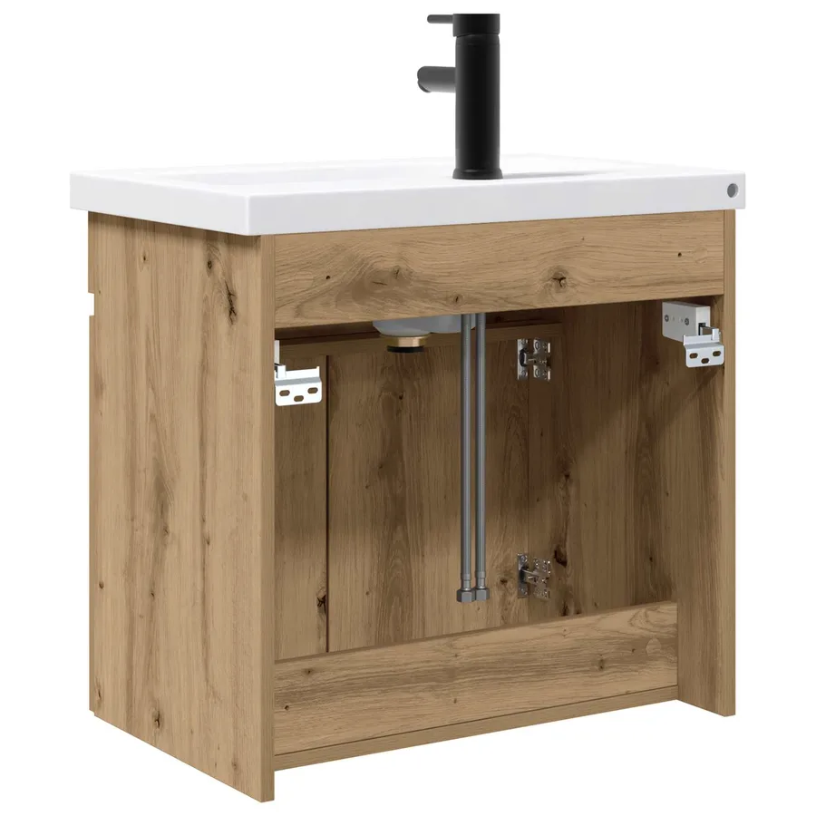 Meuble de salle de bain avec robinet Chêne artisanal - 7