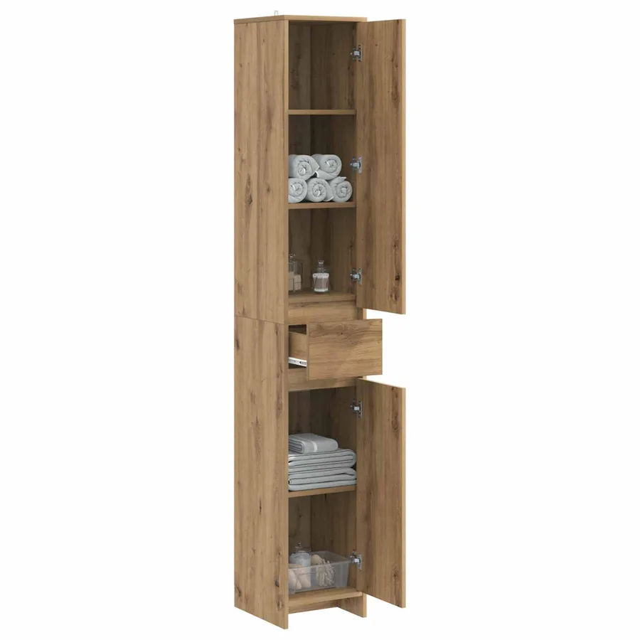 Armoire de salle de bain Chêne artisanal 30 x 33 x 190 cm - 3
