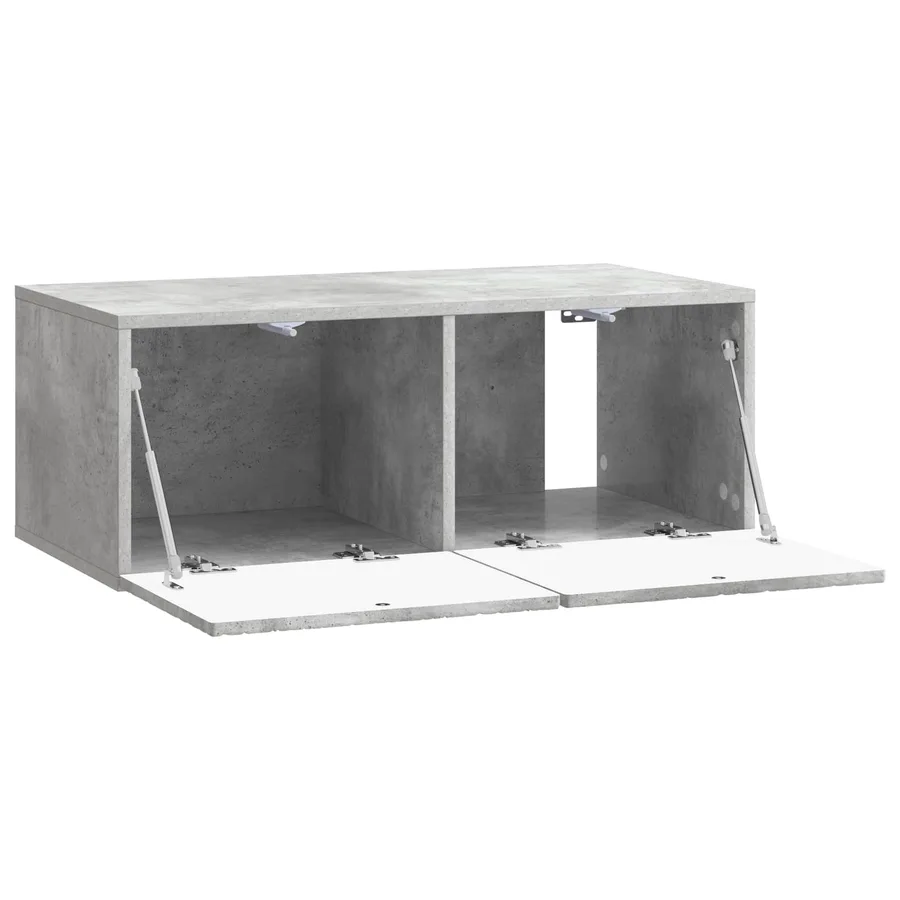 Meuble TV mural 98 x 31 cm Gris béton Bois d'ingénierie - 4