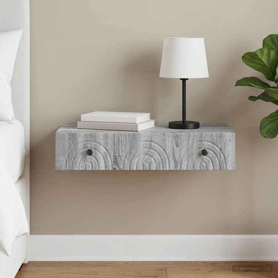 Table d'appoint murale Sonoma gris 87,5 x 34,5 x 17 cm