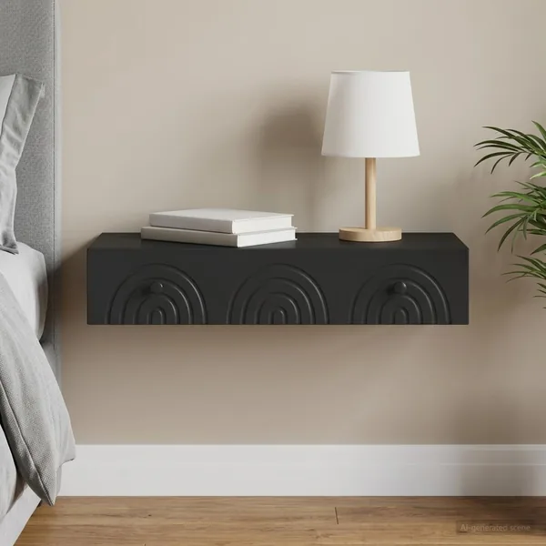 Table d'appoint murale Noir 87,5 x 34,5 x 17 cm