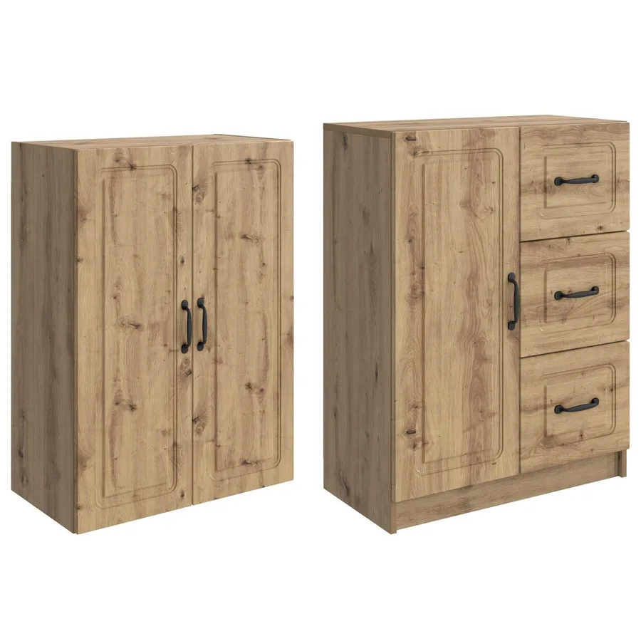 Ensemble de Meubles 2 pc Chêne artisanal Bois d'ingénierie - 4