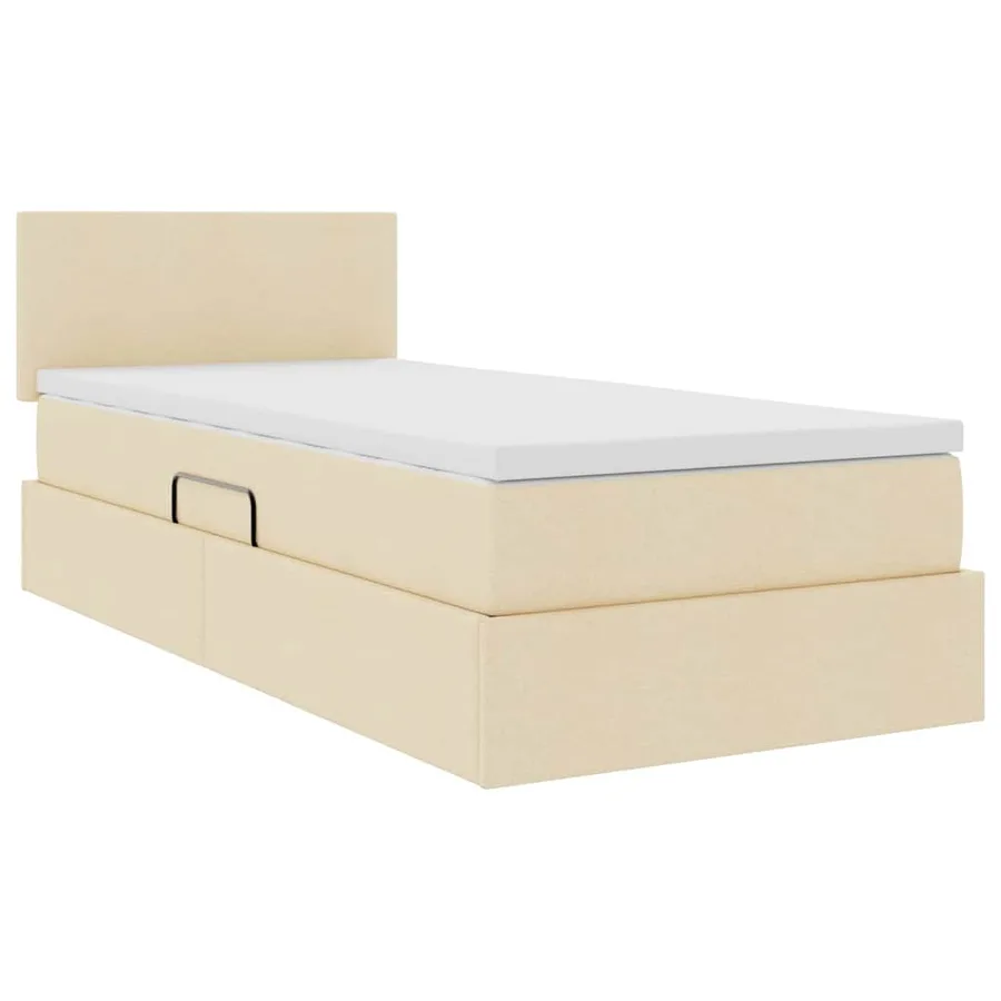 Lit avec rangement et matelas avec matelas Crème 90 x 200 cm - 5