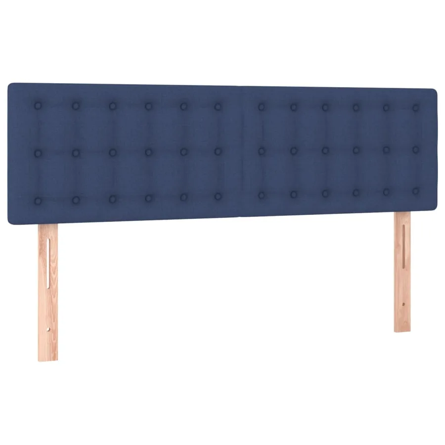 Sommier à lattes de lit avec matelas LED Bleu 140x200 cm Tissu - 7