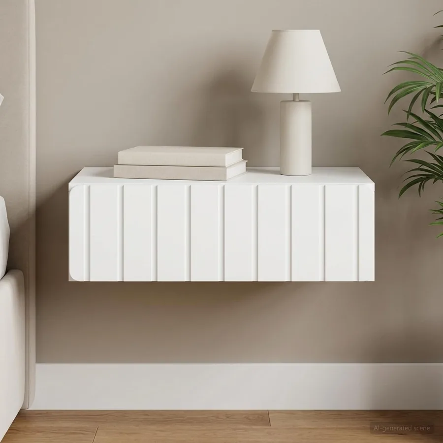 Table d'appoint murale Blanc 59 x 34,5 x 17 cm