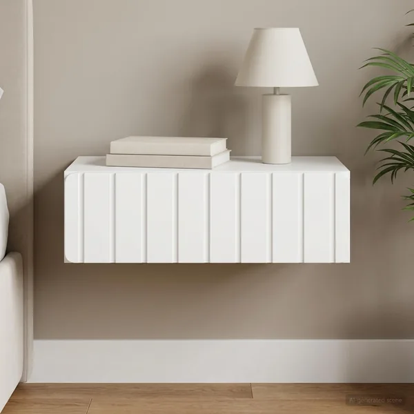 Table d'appoint murale Blanc 59 x 34,5 x 17 cm